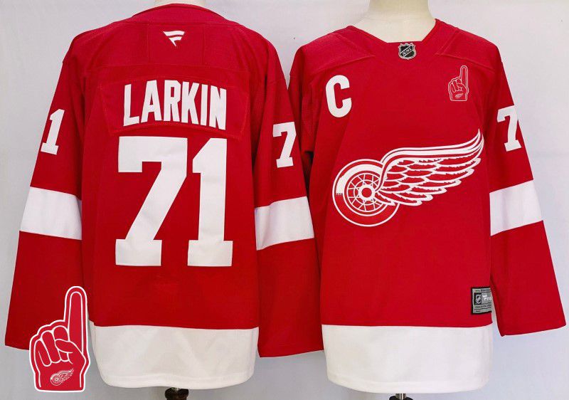 Men Detroit Red Wings #71 Larkin Red Fanatics 2025 NHL Jersey style 9